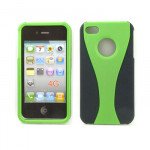 Wholesale iPhone 4S Hybrid Cup Case (GreenBlack)